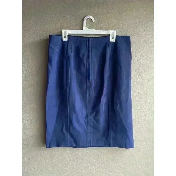 Ann Taylor The Seamed Short A-Line Skirt Navy Blue Size 16 - Picture 5 of 10